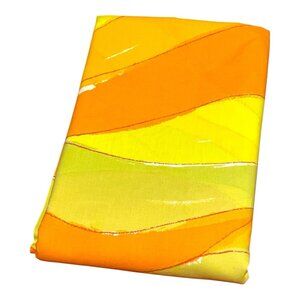 Vera Neumann Retro Mod 60s 70s Yellow Orange King XL Flat Sheet MCM 108 X 115